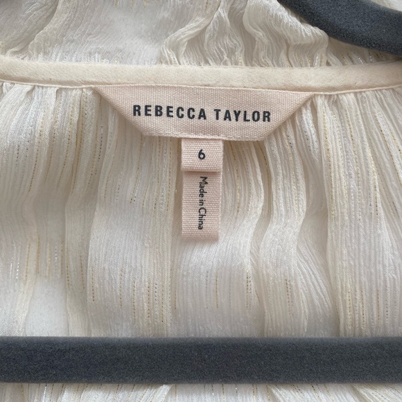 Rebecca Taylor Long Sleeve Lurex Clip Top - Picture 7 of 8